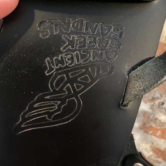 Ancient Greek Black Strappy Leather Sandals - Size 9 - Picture 4 of 4